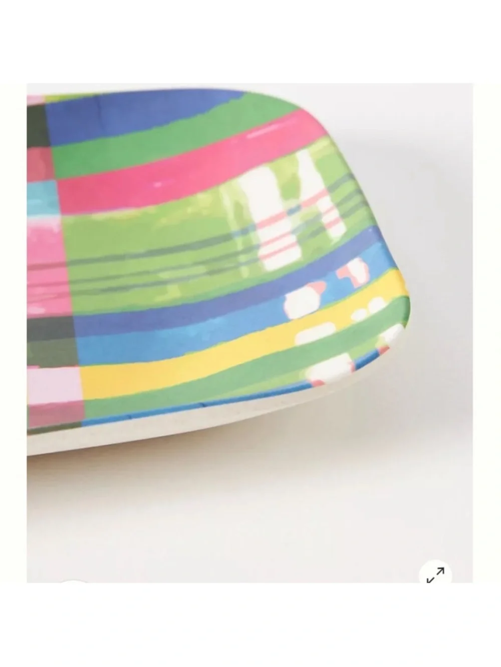 Vera for Anthropologie Plaid Bamboo Melamine Serving Platter